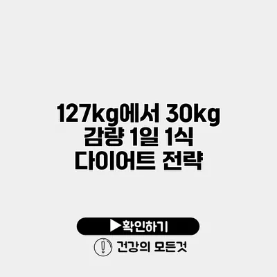 127kg에서 30kg 감량 1일 1식 다이어트 전략