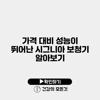 가격 대비 성능이 뛰어난 시그니아 보청기 알아보기