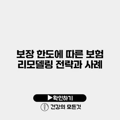 보장 한도에 따른 보험 리모델링 전략과 사례