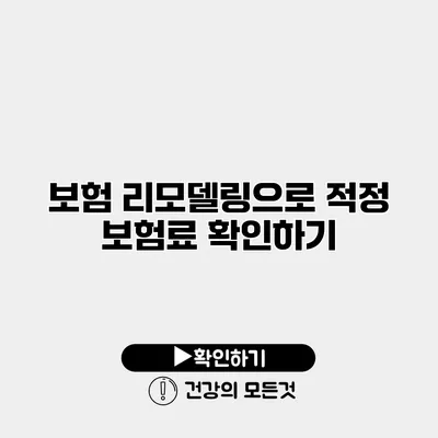 보험 리모델링으로 적정 보험료 확인하기