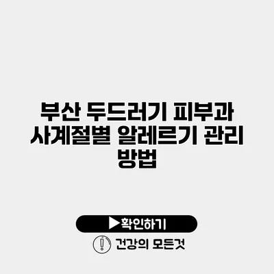 부산 두드러기 피부과 사계절별 알레르기 관리 방법