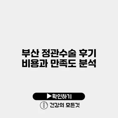 부산 정관수술 후기 비용과 만족도 분석