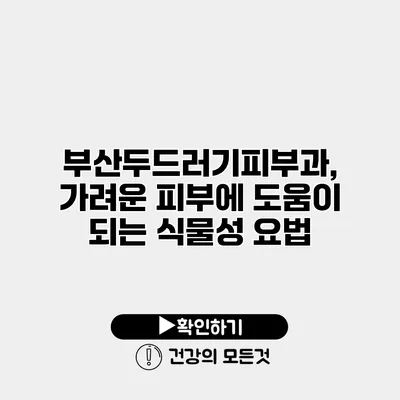 부산두드러기피부과, 가려운 피부에 도움이 되는 식물성 요법
