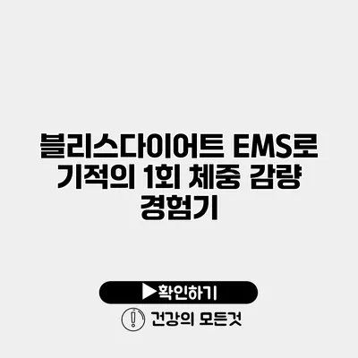블리스다이어트 EMS로 기적의 1회 체중 감량 경험기
