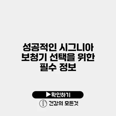 성공적인 시그니아 보청기 선택을 위한 필수 정보