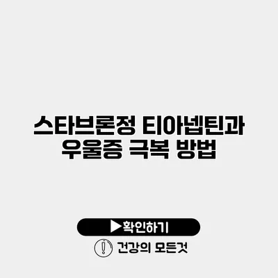 스타브론정 티아넵틴과 우울증 극복 방법