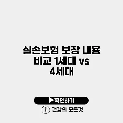 실손보험 보장 내용 비교 1세대 vs 4세대