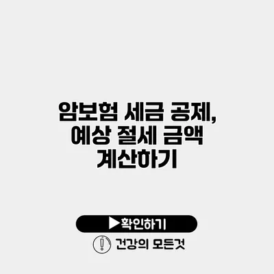 암보험 세금 공제, 예상 절세 금액 계산하기