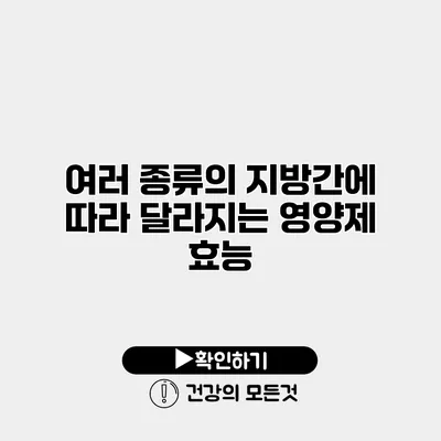 여러 종류의 지방간에 따라 달라지는 영양제 효능
