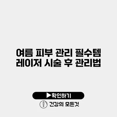 여름 피부 관리 필수템 레이저 시술 후 관리법