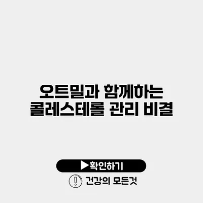 오트밀과 함께하는 콜레스테롤 관리 비결