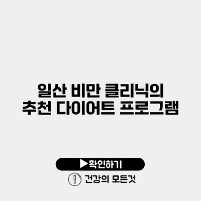일산 비만 클리닉의 추천 다이어트 프로그램