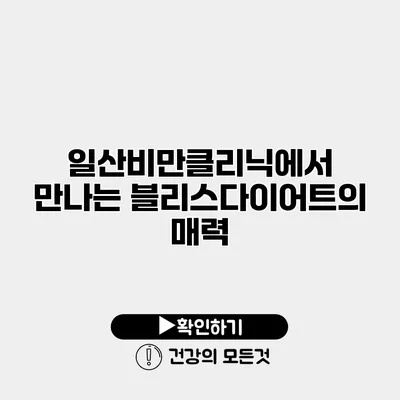 일산비만클리닉에서 만나는 블리스다이어트의 매력