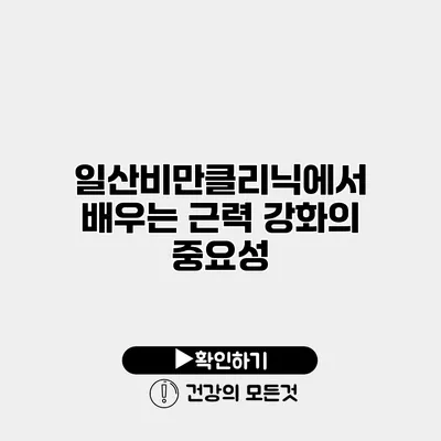 일산비만클리닉에서 배우는 근력 강화의 중요성