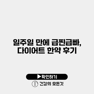 일주일 만에 급찐급빠, 다이어트 한약 후기