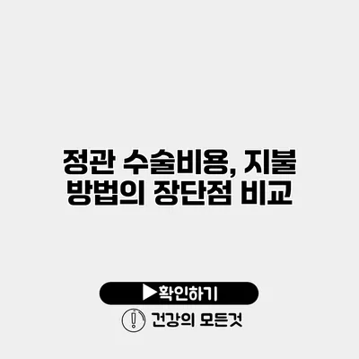 정관 수술비용, 지불 방법의 장단점 비교