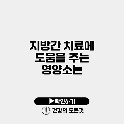 지방간 치료에 도움을 주는 영양소는?