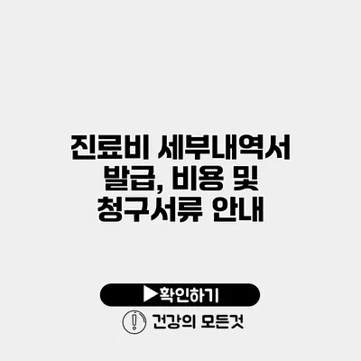 진료비 세부내역서 발급, 비용 및 청구서류 안내