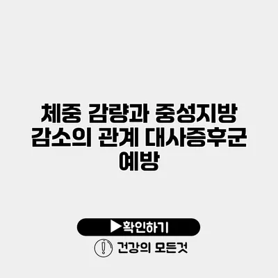 체중 감량과 중성지방 감소의 관계 대사증후군 예방