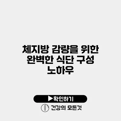 체지방 감량을 위한 완벽한 식단 구성 노하우