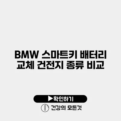 BMW 스마트키 배터리 교체 건전지 종류 비교