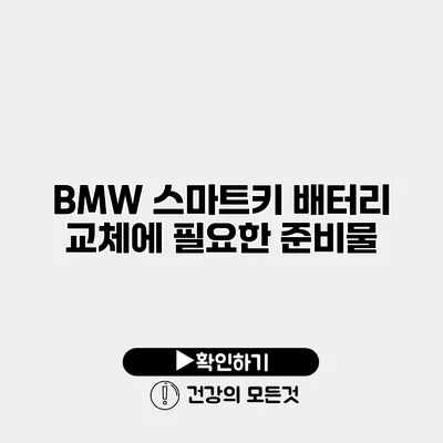 BMW 스마트키 배터리 교체에 필요한 준비물