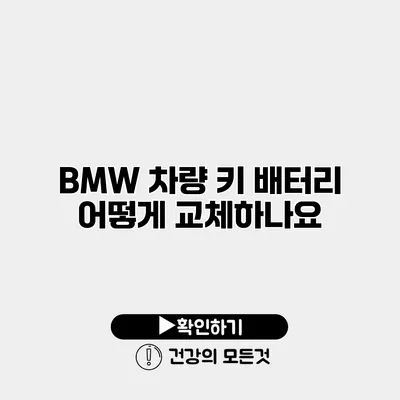 BMW 차량 키 배터리 어떻게 교체하나요?