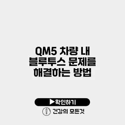 QM5 차량 내 블루투스 문제를 해결하는 방법