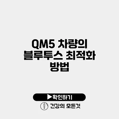 QM5 차량의 블루투스 최적화 방법