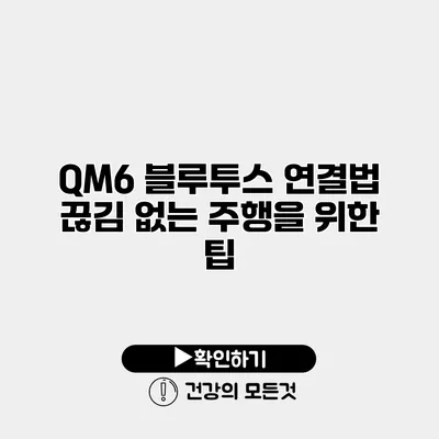 QM6 블루투스 연결법 끊김 없는 주행을 위한 팁