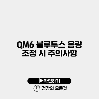 QM6 블루투스 음량 조정 시 주의사항
