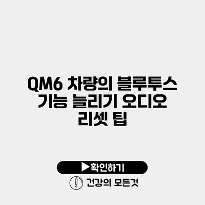 QM6 차량의 블루투스 기능 늘리기 오디오 리셋 팁