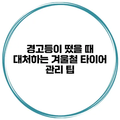 경고등이 떴을 때 대처하는 겨울철 타이어 관리 팁