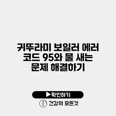 귀뚜라미 보일러 에러 코드 95와 물 새는 문제 해결하기