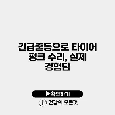 긴급출동으로 타이어 펑크 수리, 실제 경험담