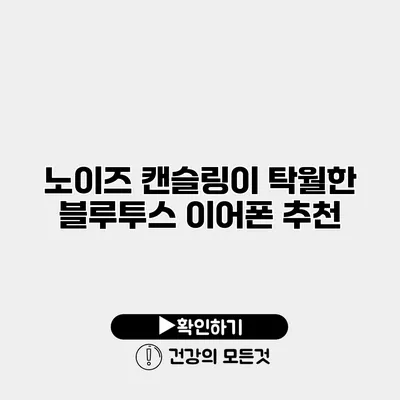 노이즈 캔슬링이 탁월한 블루투스 이어폰 추천