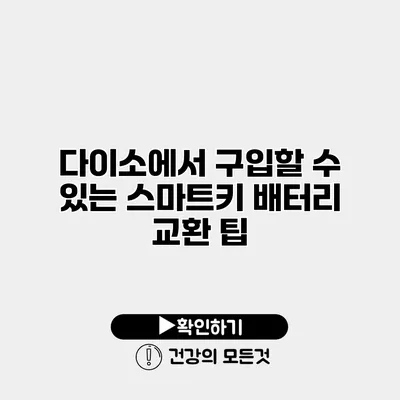 다이소에서 구입할 수 있는 스마트키 배터리 교환 팁