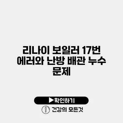 리나이 보일러 17번 에러와 난방 배관 누수 문제
