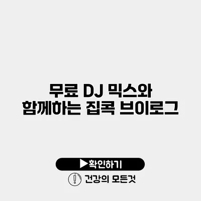 무료 DJ 믹스와 함께하는 집콕 브이로그