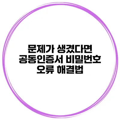 문제가 생겼다면? 공동인증서 비밀번호 오류 해결법