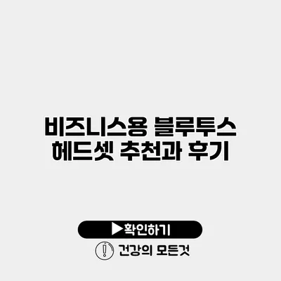비즈니스용 블루투스 헤드셋 추천과 후기