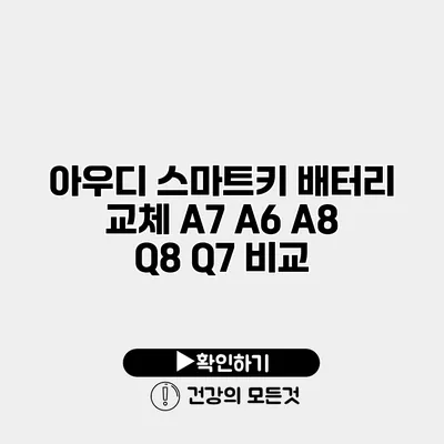 아우디 스마트키 배터리 교체 A7 A6 A8 Q8 Q7 비교