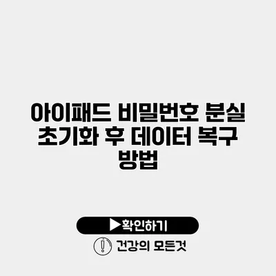 아이패드 비밀번호 분실 초기화 후 데이터 복구 방법