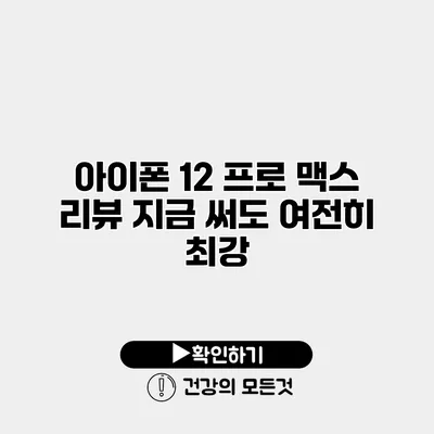아이폰 12 프로 맥스 리뷰 지금 써도 여전히 최강