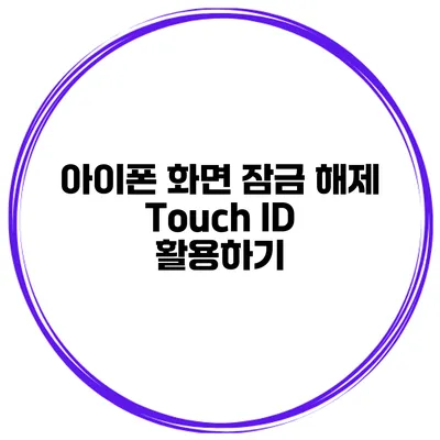 아이폰 화면 잠금 해제 Touch ID 활용하기