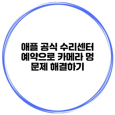 애플 공식 수리센터 예약으로 카메라 멍 문제 해결하기