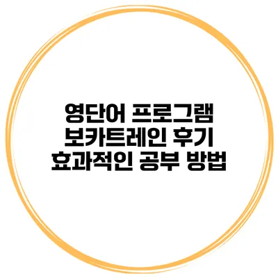 영단어 프로그램 보카트레인 후기 효과적인 공부 방법