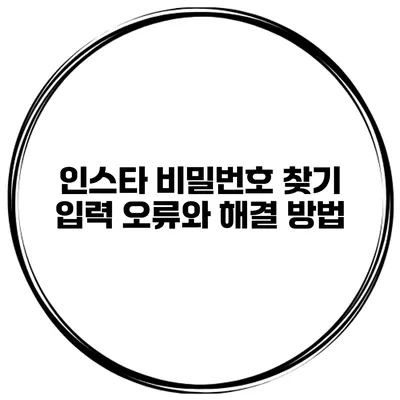 인스타 비밀번호 찾기 입력 오류와 해결 방법