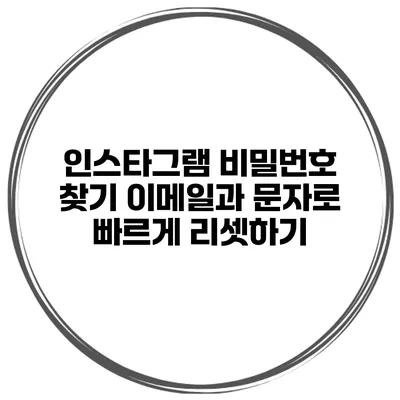 인스타그램 비밀번호 찾기 이메일과 문자로 빠르게 리셋하기