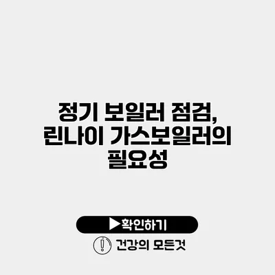 정기 보일러 점검, 린나이 가스보일러의 필요성